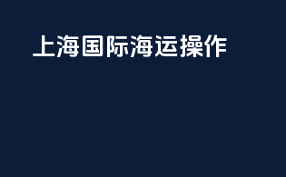 上海国际海运操作