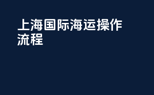 上海国际海运操作流程