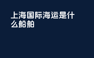 上海国际海运是什么船舶
