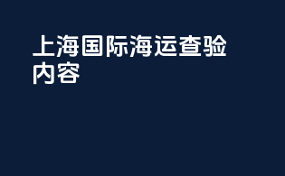 上海国际海运查验内容
