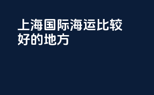 上海国际海运比较好的地方