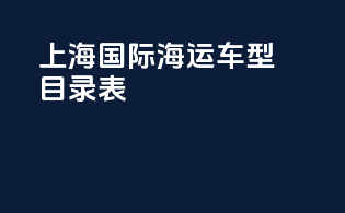 上海国际海运车型目录表