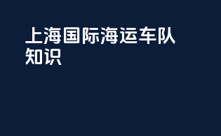上海国际海运车队知识
