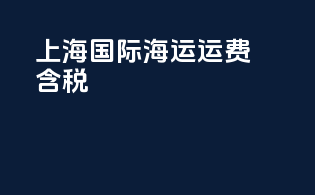 上海国际海运运费含税