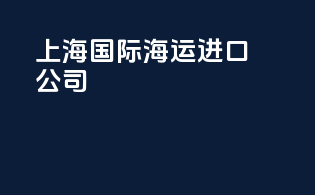 上海国际海运进口公司