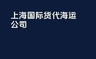 上海国际货代海运公司