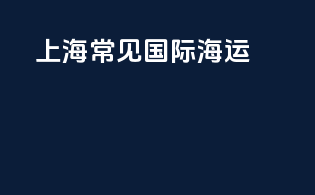 上海常见国际海运