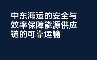 中东海运的安全与效率：保障能源供应链的可靠运输