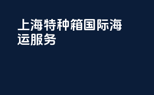 上海特种箱国际海运服务