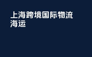 上海跨境国际物流海运
