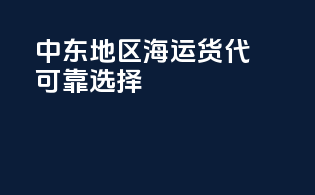 中东地区海运货代可靠选择