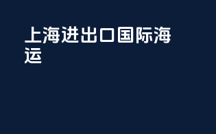 上海进出口国际海运