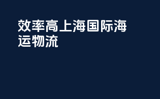 效率高上海国际海运物流