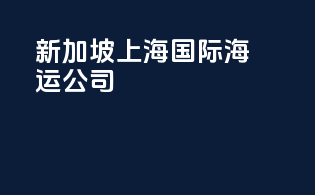 新加坡上海国际海运公司
