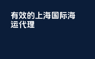 有效的上海国际海运代理