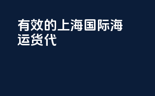 有效的上海国际海运货代
