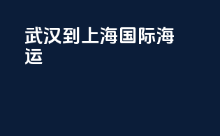 武汉到上海国际海运