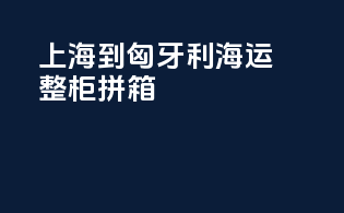 上海到匈牙利海运整柜拼箱