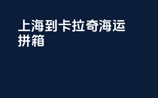 上海到卡拉奇海运拼箱