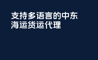 支持多语言的中东海运货运代理