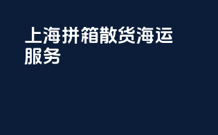 上海拼箱散货海运服务