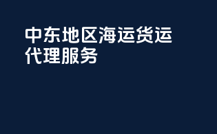 中东地区海运货运代理服务