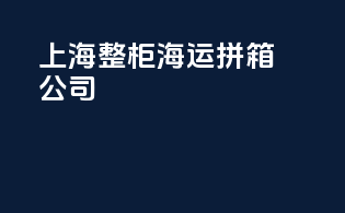 上海整柜海运拼箱公司