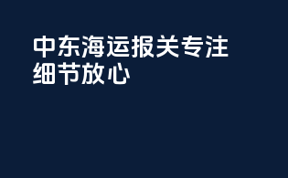 中东海运报关，专注细节，放心shipment！