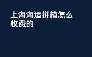 上海海运拼箱怎么收费的