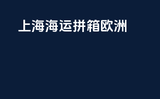 上海海运拼箱欧洲