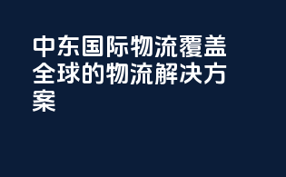 中东国际物流：覆盖全球的物流解决方案