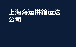 上海海运拼箱运送公司