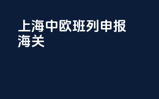 上海中欧班列申报海关