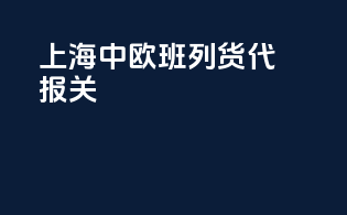 上海中欧班列货代报关