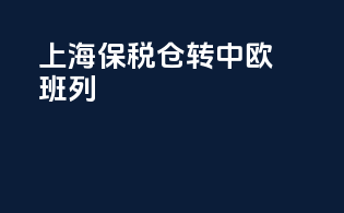 上海保税仓转中欧班列