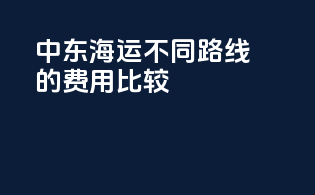 中东海运不同路线的费用比较
