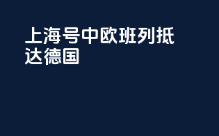 上海号中欧班列抵达德国