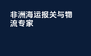 非洲海运报关与物流专家
