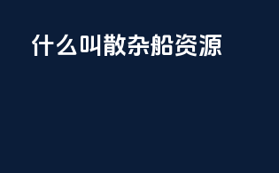 什么叫散杂船资源