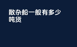 散杂船一般有多少吨货