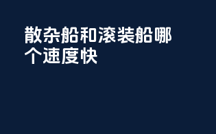 散杂船和滚装船哪个速度快