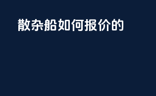 散杂船如何报价的