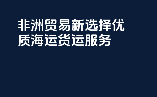非洲贸易新选择：优质海运货运服务