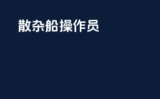 散杂船操作员
