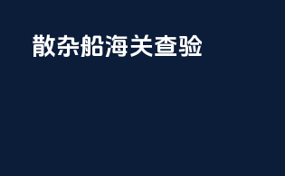 散杂船海关查验