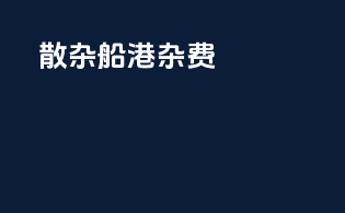 散杂船港杂费