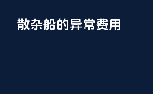 散杂船的异常费用