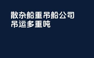 散杂船重吊船公司吊运多重吨