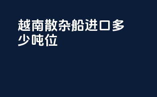 越南散杂船进口多少吨位