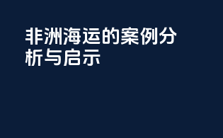 非洲海运的案例分析与启示